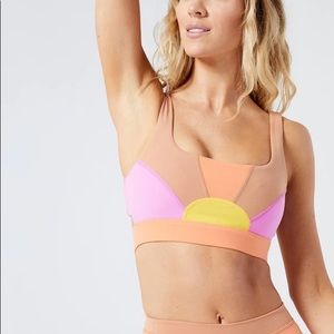 LSPACE Colorblock Sunburst Sports Bra